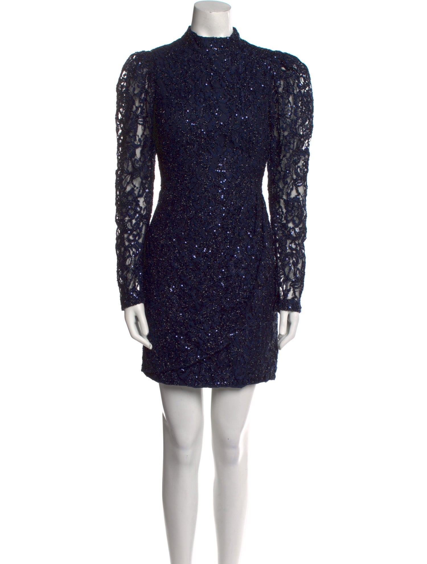 Black Halo Mock Neck Mini Dress