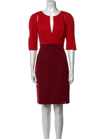 Black Halo V-Neck Knee-Length Dress