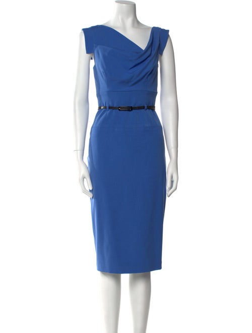 Black Halo Cowl Neck Midi Length Dress