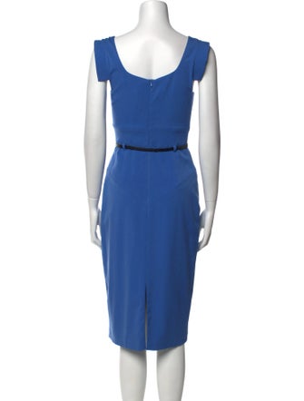 Black Halo Cowl Neck Midi Length Dress