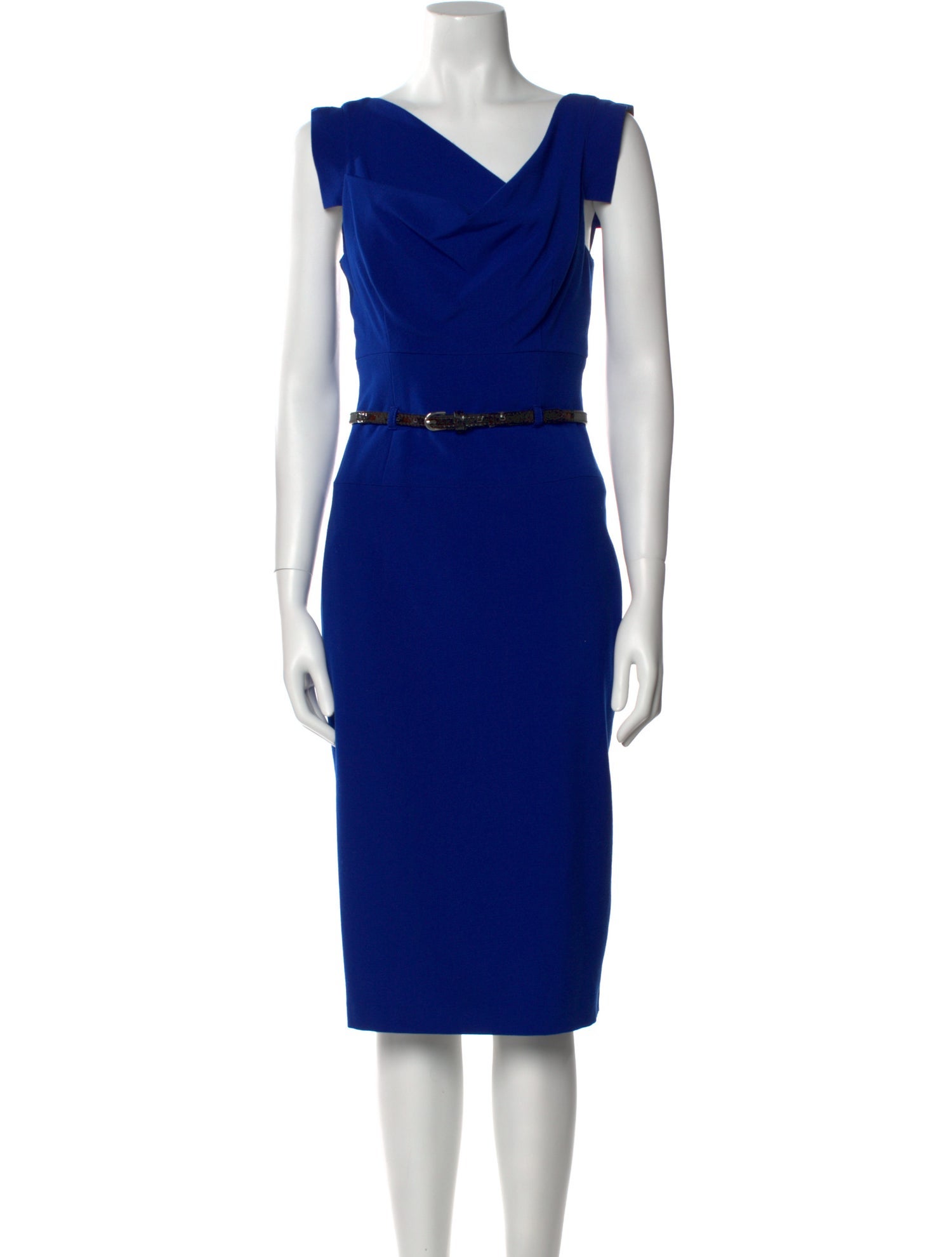 Black Halo Cowl Neck Midi Length Dress