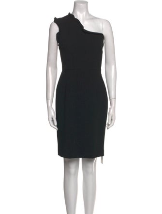 Black Halo One-Shoulder Knee-Length Dress