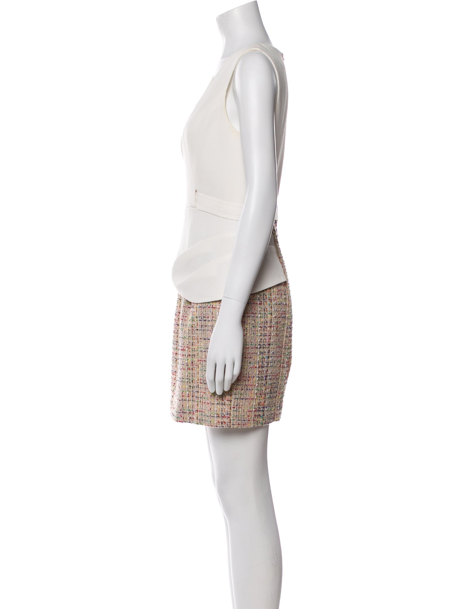 Black Halo Tweed Pattern Mini Dress