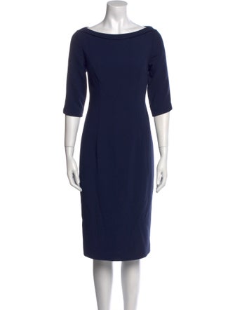 Black Halo Bateau Neckline Midi Length Dress