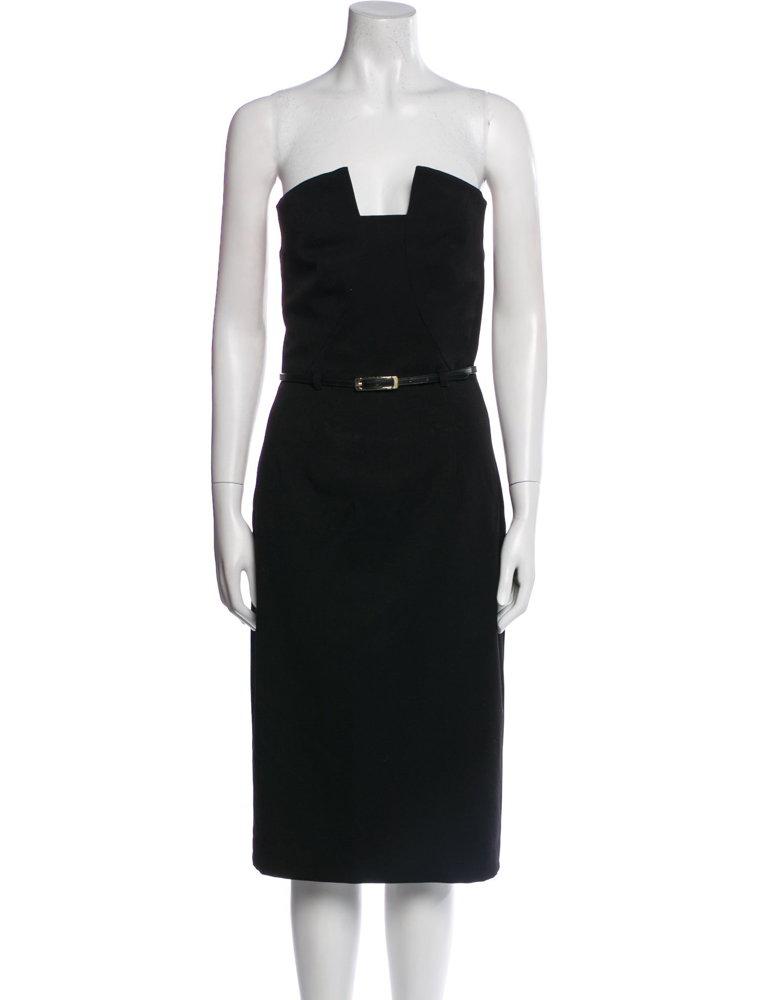 Black Halo Strapless Midi Length Dress