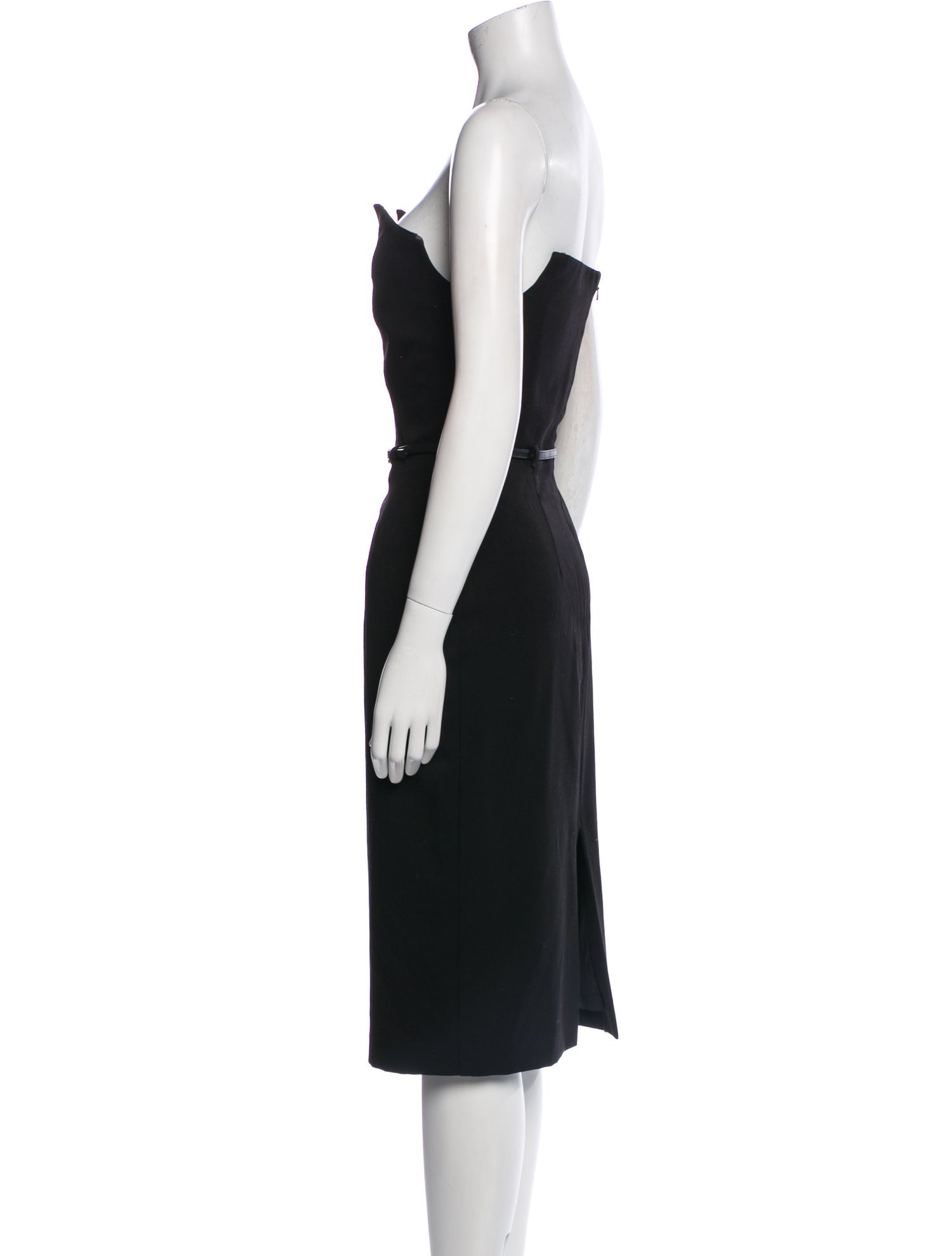 Black Halo Strapless Midi Length Dress