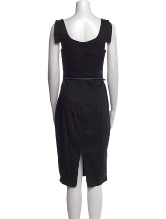 Black Halo One-Shoulder Midi Length Dress