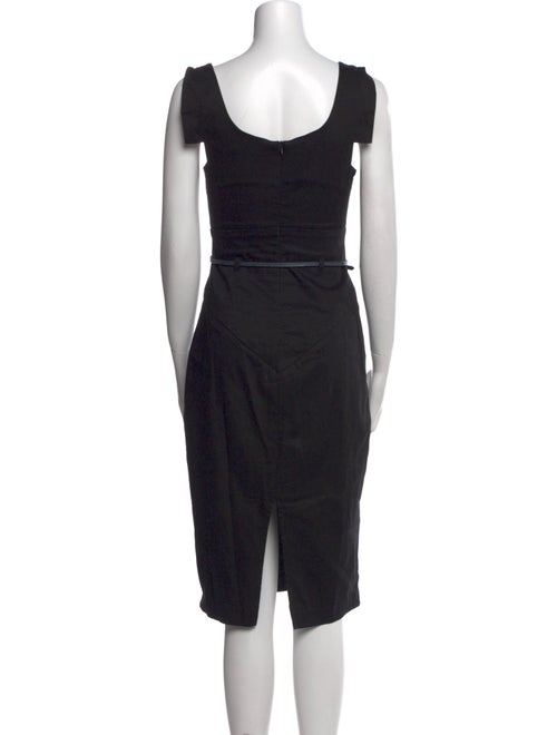 Black Halo One-Shoulder Midi Length Dress