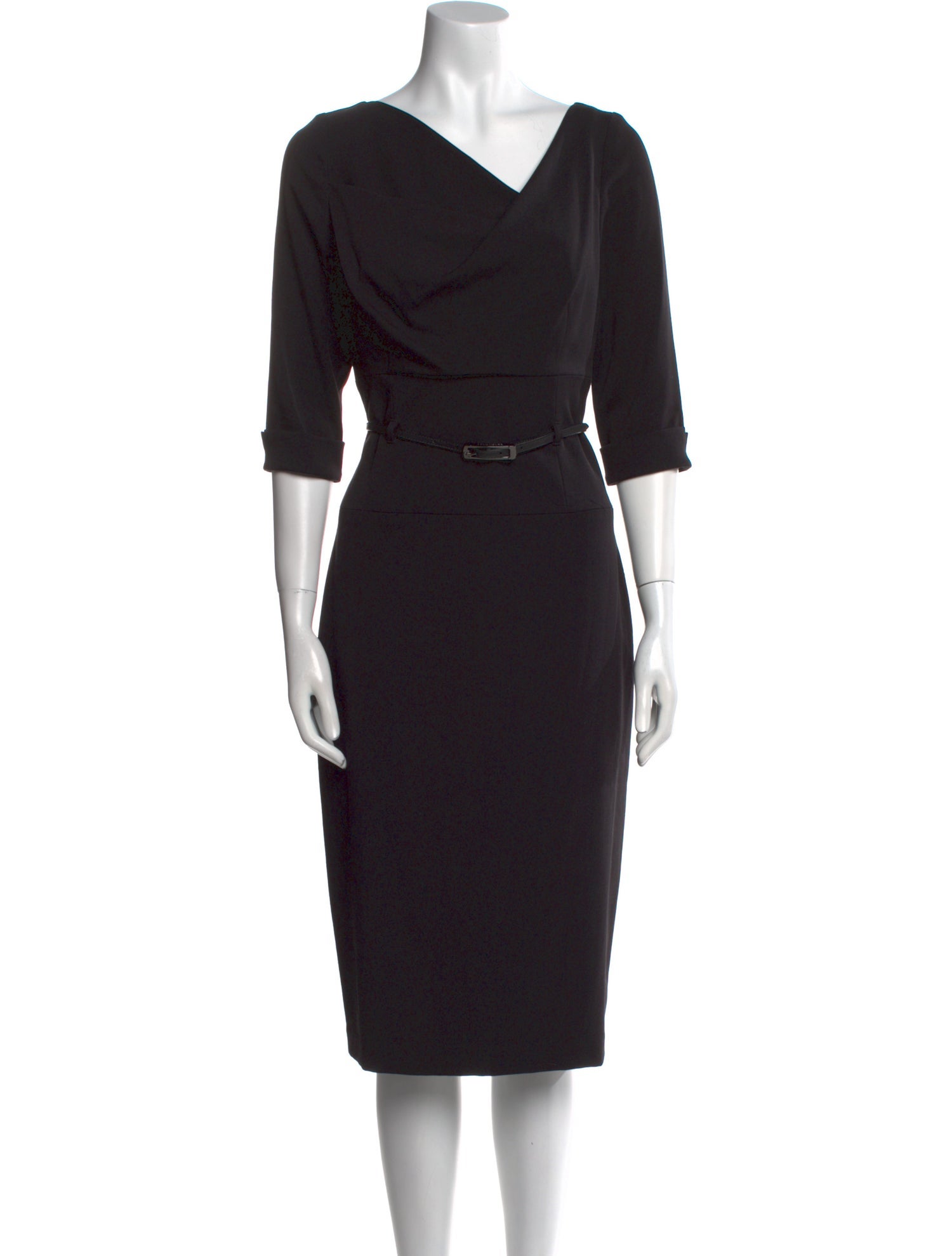 Black Halo Cowl Neck Midi Length Dress w/ Tags