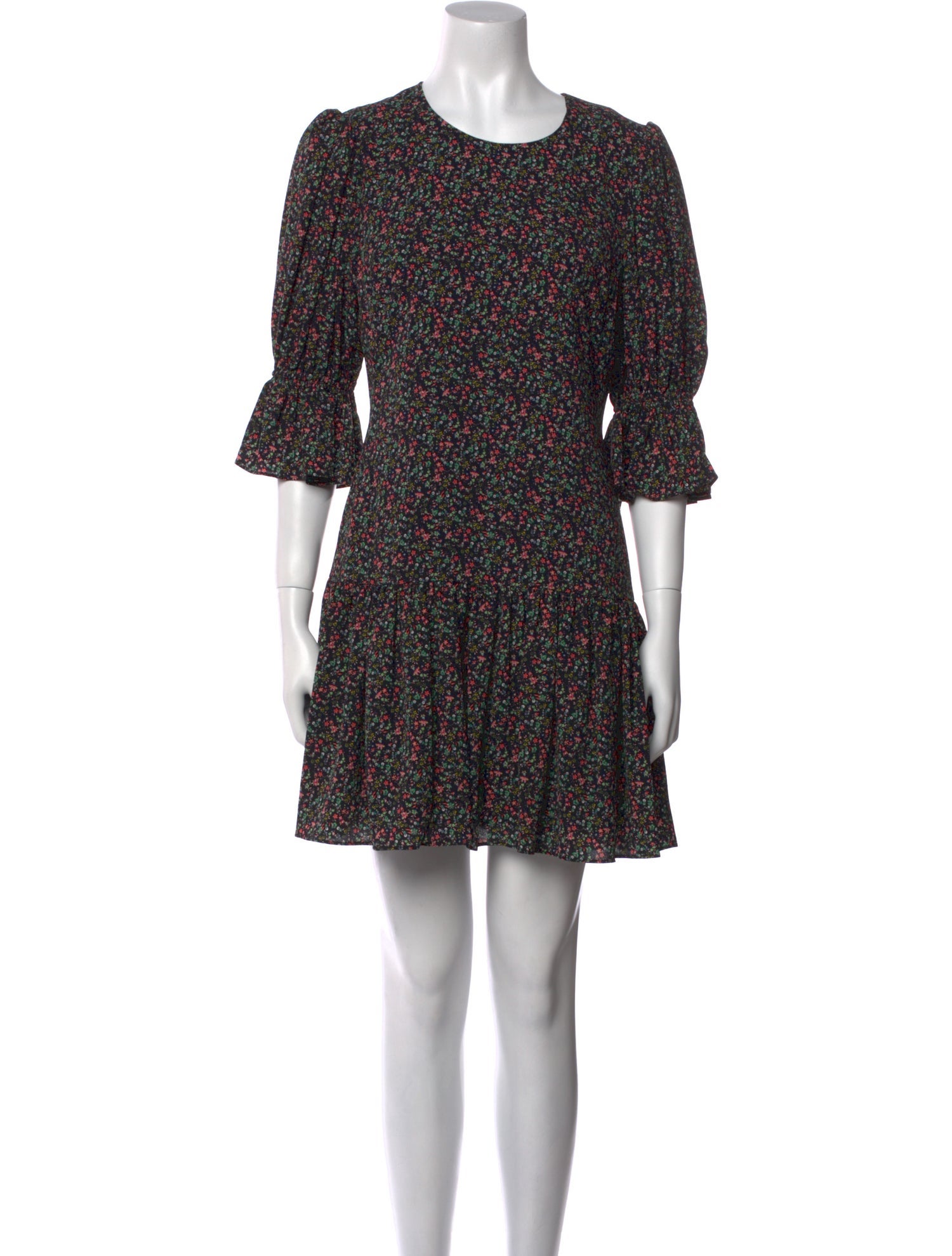 Black Halo Floral Print Mini Dress