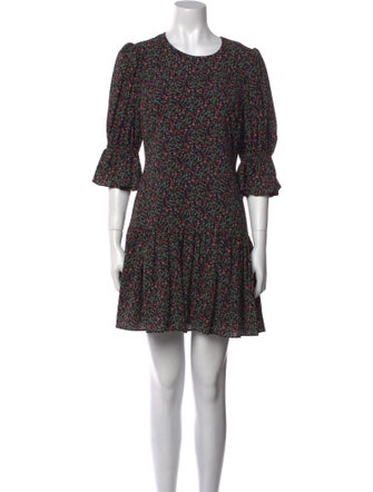 Black Halo Floral Print Mini Dress