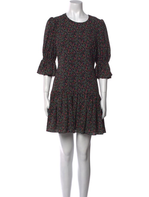 Black Halo Floral Print Mini Dress