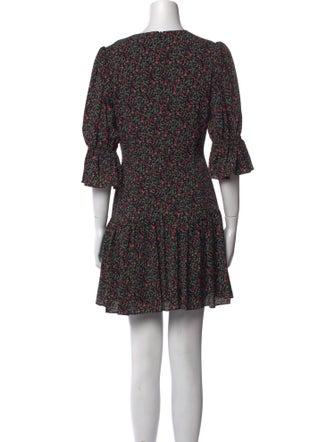 Black Halo Floral Print Mini Dress