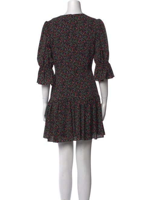 Black Halo Floral Print Mini Dress