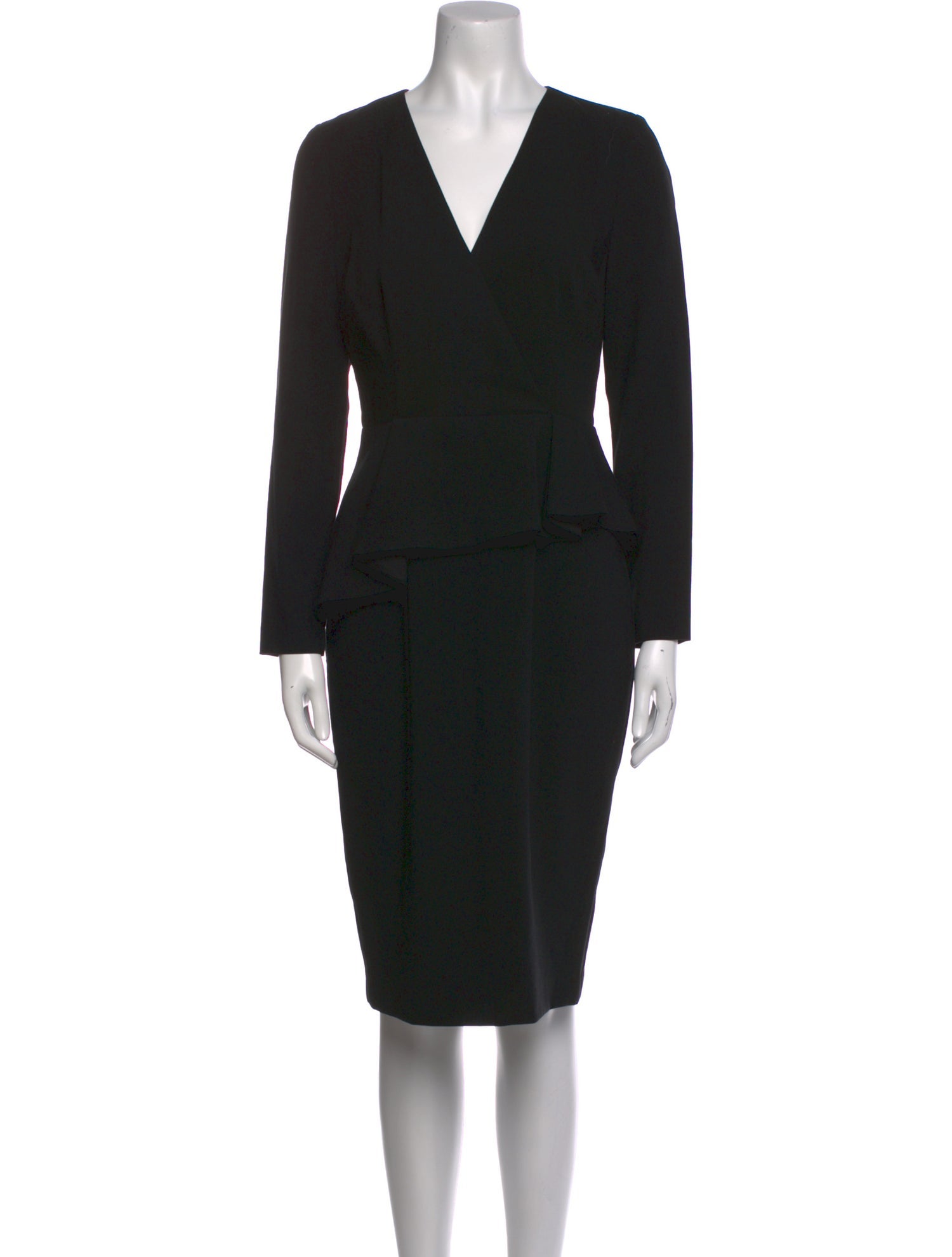 Black Halo V-Neck Midi Length Dress