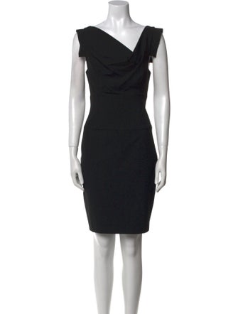 Black Halo Cowl Neck Mini Dress