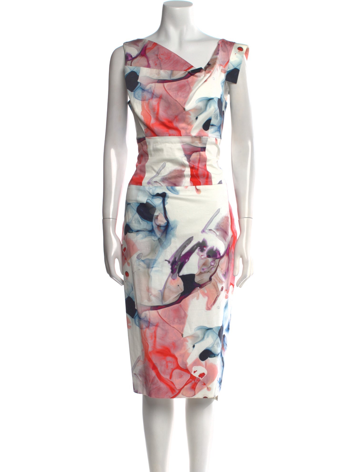 Black Halo Printed Midi Length Dress