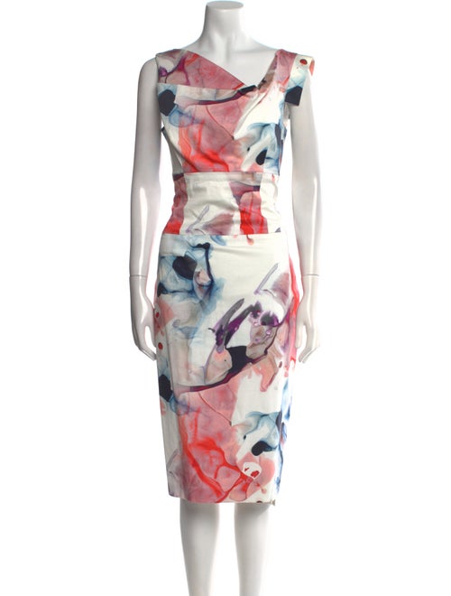 Black Halo Printed Midi Length Dress