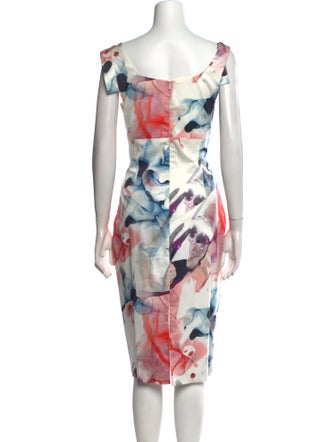 Black Halo Printed Midi Length Dress