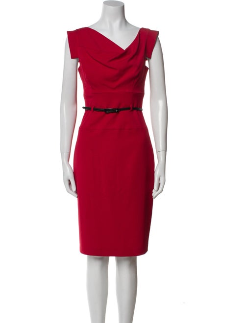 Black Halo Cowl Neck Knee-Length Dress