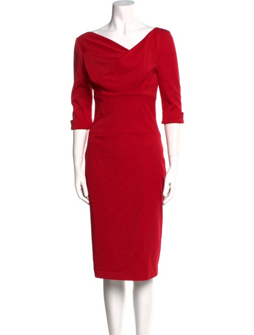 Black Halo Cowl Neck Knee-Length Dress