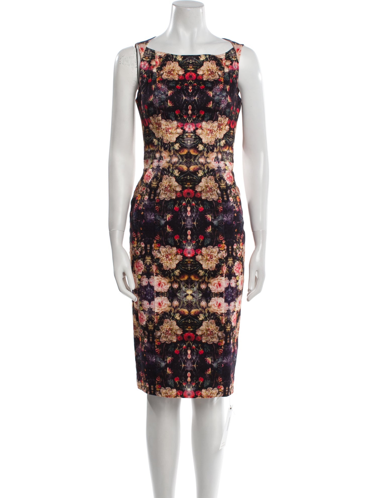 Black Halo Floral Print Knee-Length Dress