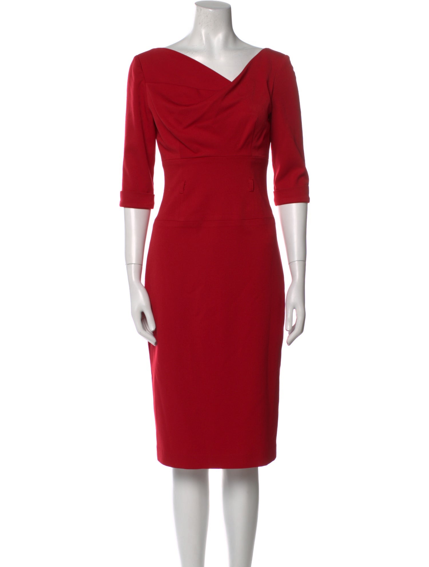 Black Halo Cowl Neck Knee-Length Dress