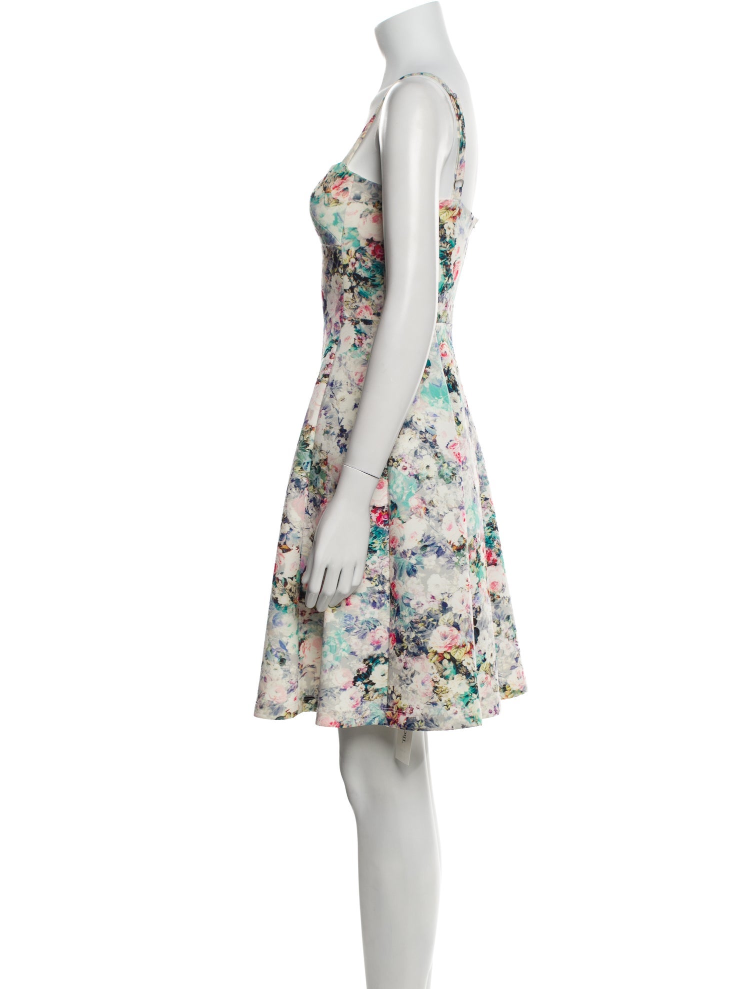 Black Halo Floral Print Mini Dress