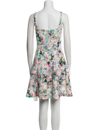 Black Halo Floral Print Mini Dress