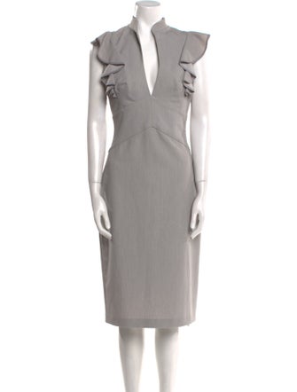 Black Halo Mock Neck Midi Length Dress