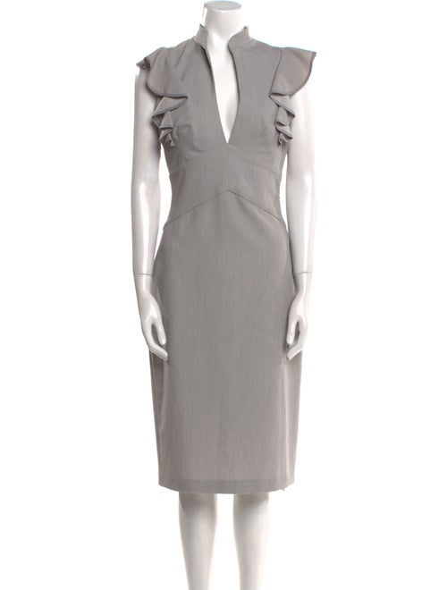 Black Halo Mock Neck Midi Length Dress