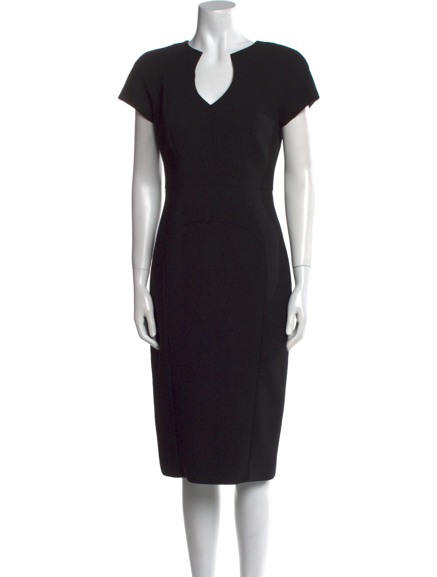 Black Halo V-Neck Midi Length Dress