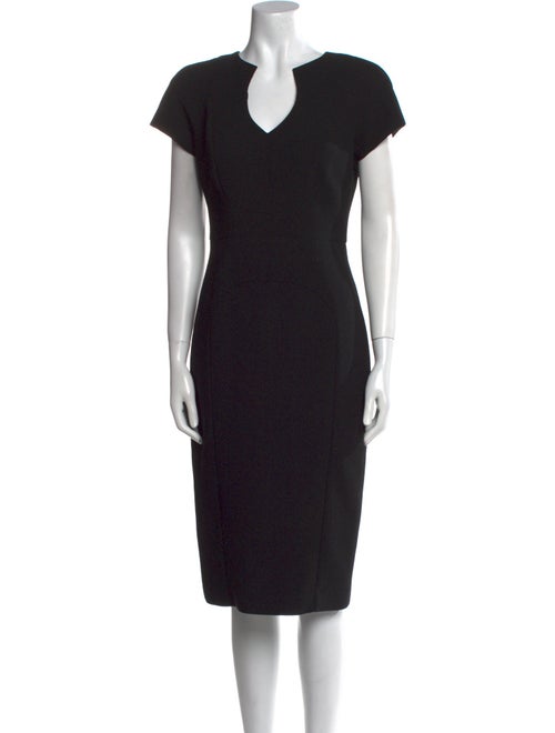 Black Halo V-Neck Midi Length Dress