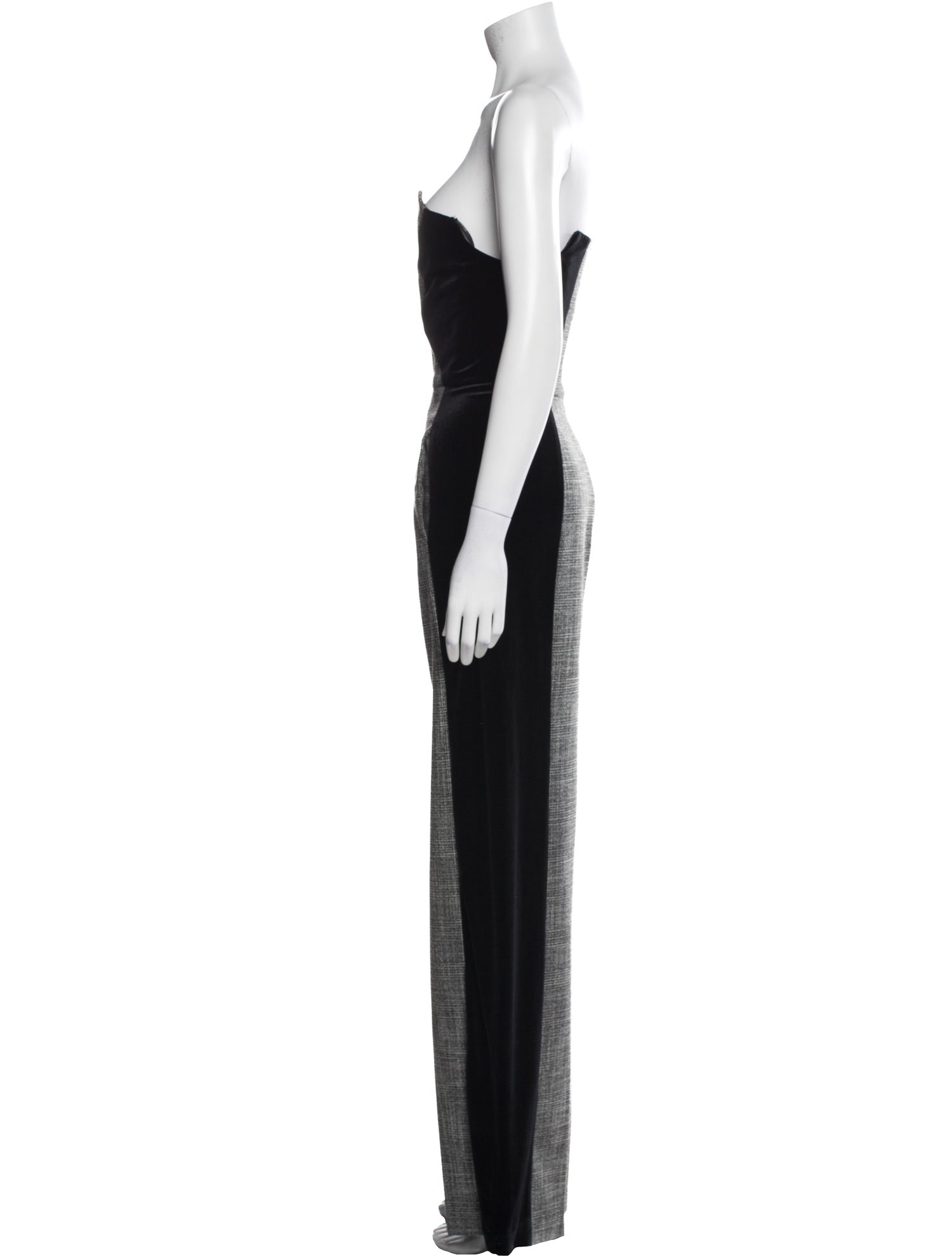 Black Halo Colorblock Pattern Strapless Jumpsuit