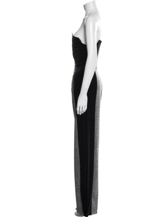 Black Halo Colorblock Pattern Strapless Jumpsuit