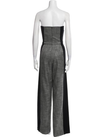 Black Halo Colorblock Pattern Strapless Jumpsuit
