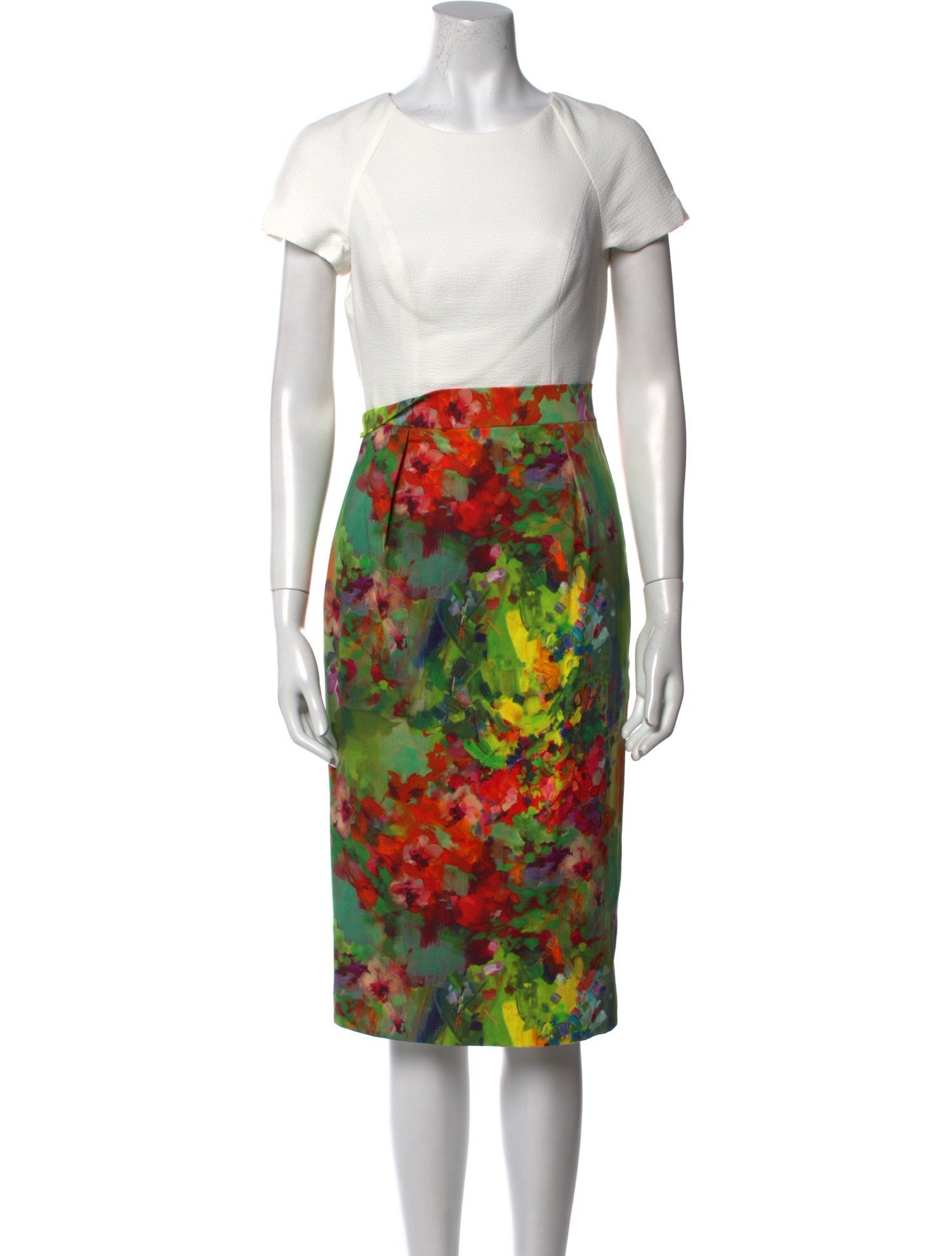 Black Halo Floral Print Midi Length Dress