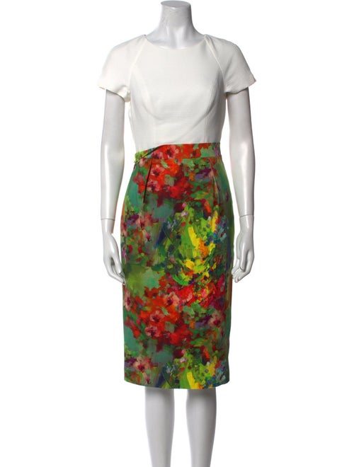 Black Halo Floral Print Midi Length Dress