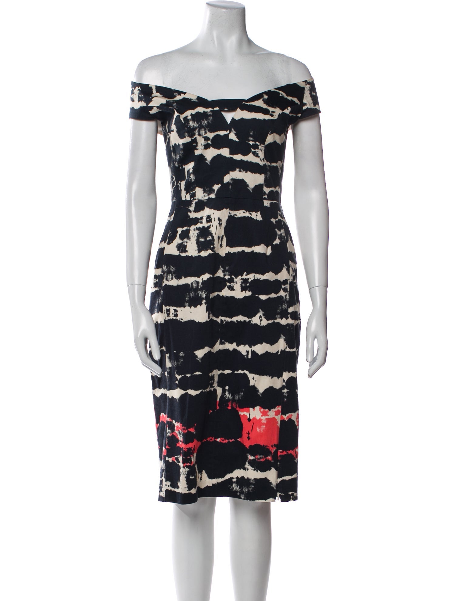 Black Halo Printed Knee-Length Dress