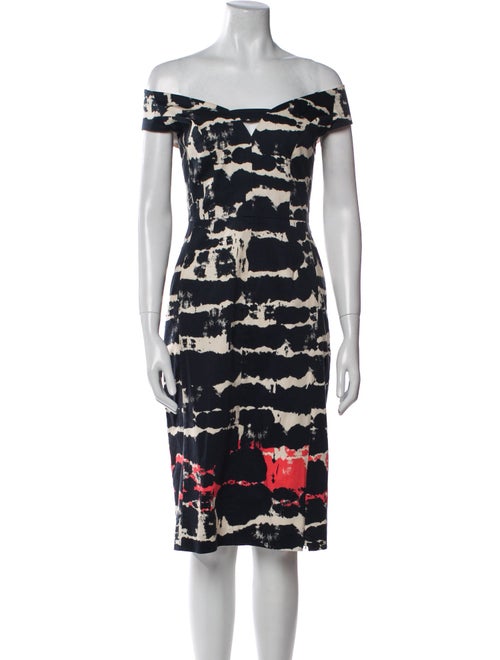 Black Halo Printed Knee-Length Dress