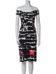 Black Halo Printed Knee-Length Dress