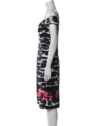 Black Halo Printed Knee-Length Dress