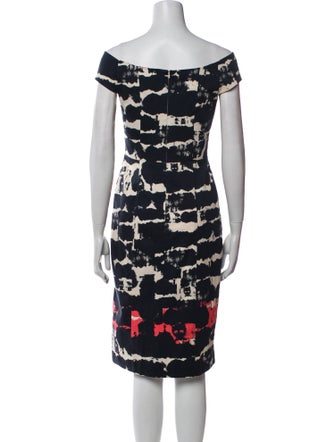 Black Halo Printed Knee-Length Dress