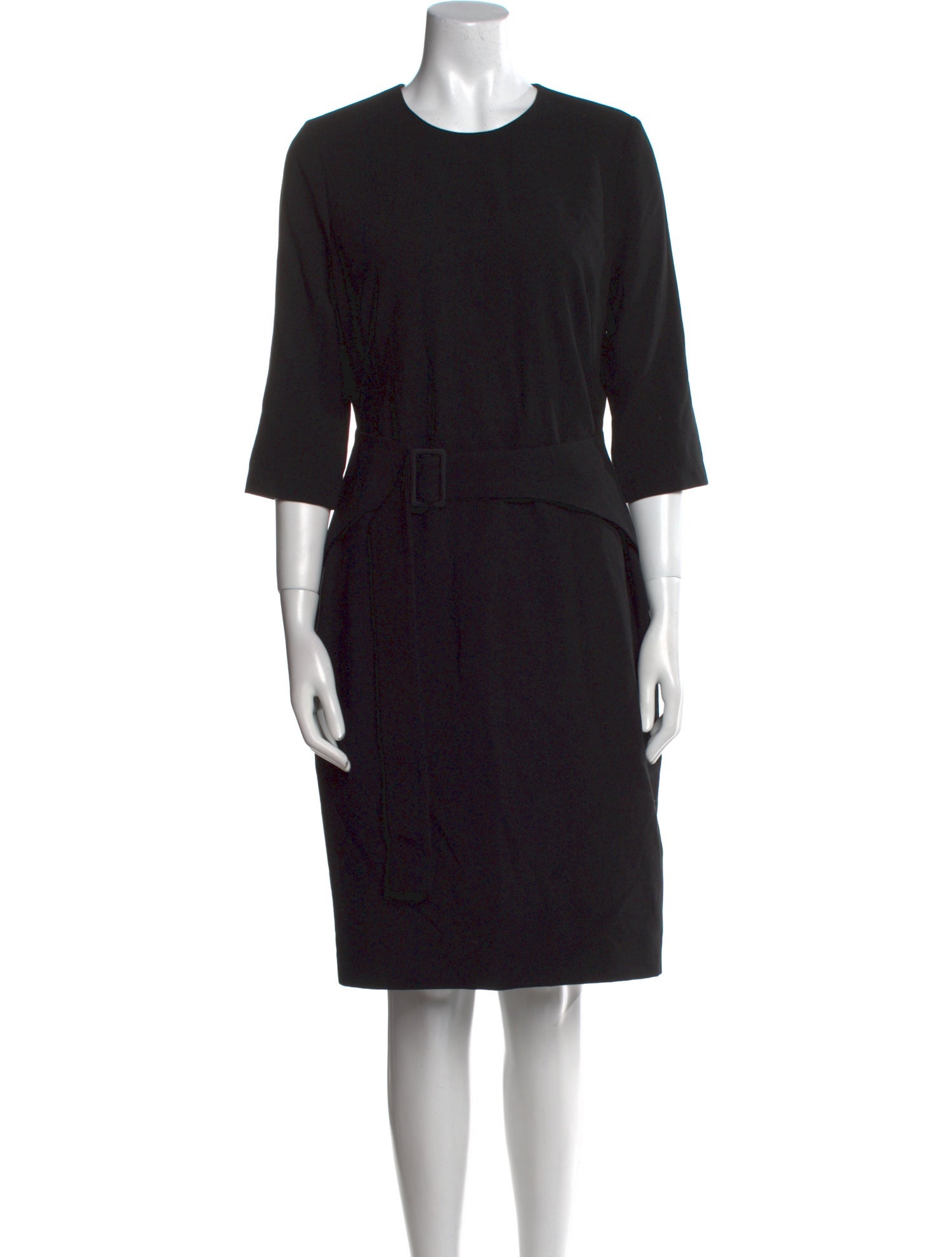 Black Halo Crew Neck Knee-Length Dress