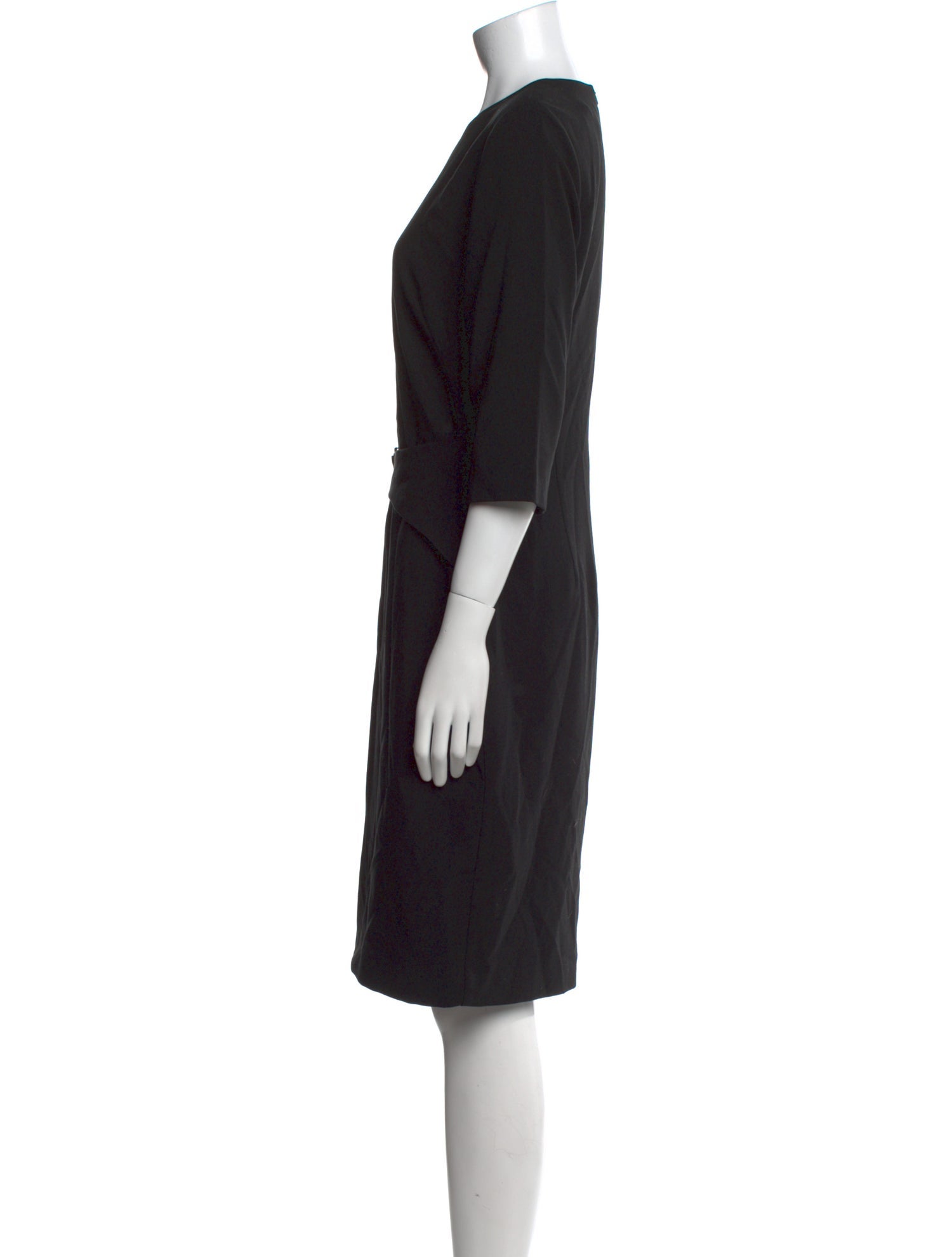 Black Halo Crew Neck Knee-Length Dress