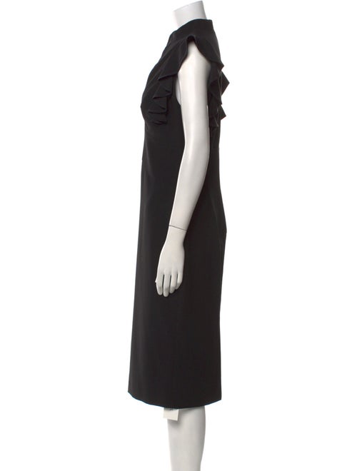 Black Halo V-Neck Midi Length Dress
