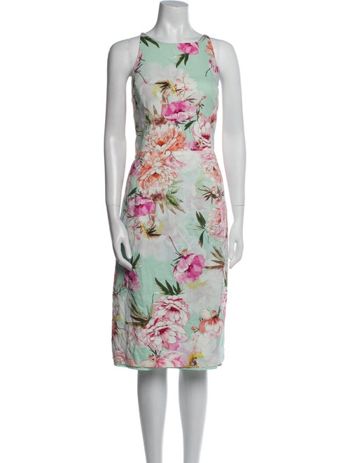 Black Halo Floral Print Midi Length Dress