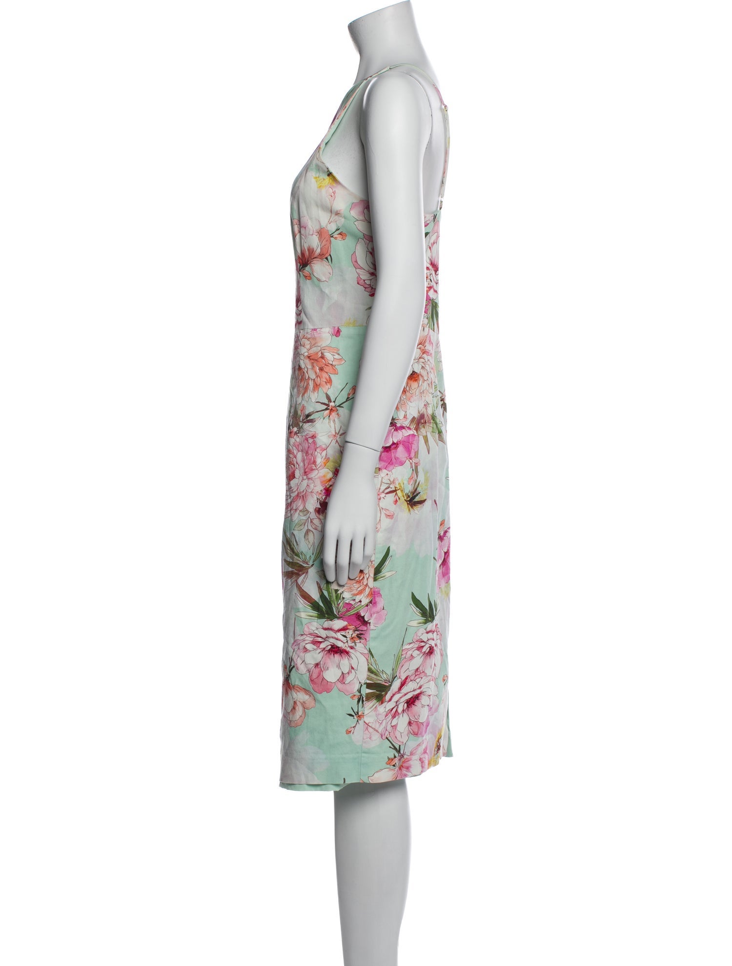 Black Halo Floral Print Midi Length Dress