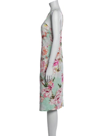 Black Halo Floral Print Midi Length Dress