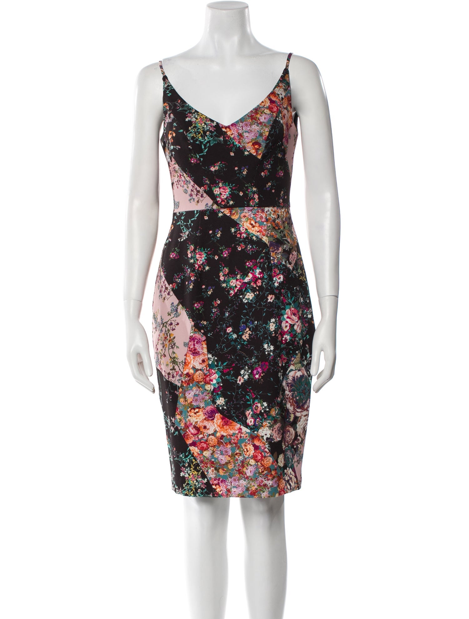 Black Halo Floral Print Knee-Length Dress